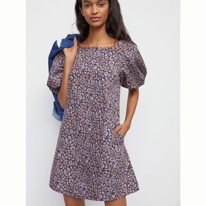 Anthropologie Porridge Elke Ditsy Swing Dress, 1X, Purple Floral